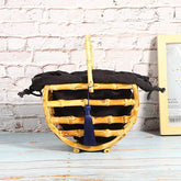 Handmade Semicircular Tassel Rattan Woven Bag